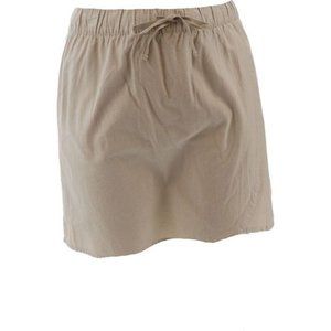 NWT‎ KAREN SCOTT ASYMMETRICAL WOVEN SKORT COLOR STONEWALL (BEIGE) LARGE